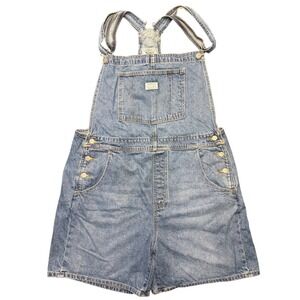 Women's Levi's Vintage Denim Jean Shortalls Overalls Shorts Blue Size XL